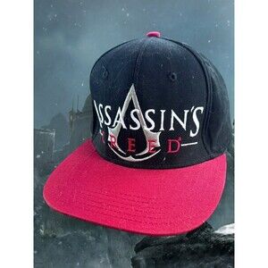Assassin’s Creed Cap Hat Snap Back Men Adjustable Black Spell Out Gamer Ubisoft